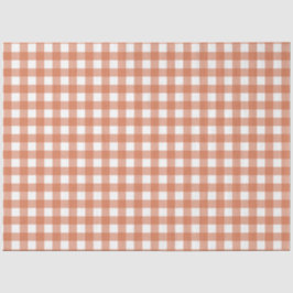 Papel De Seda Orange & White Checkered Tissue Paper
