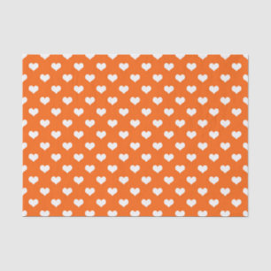 Papel De Seda Orange White Love Heart Pattern Design