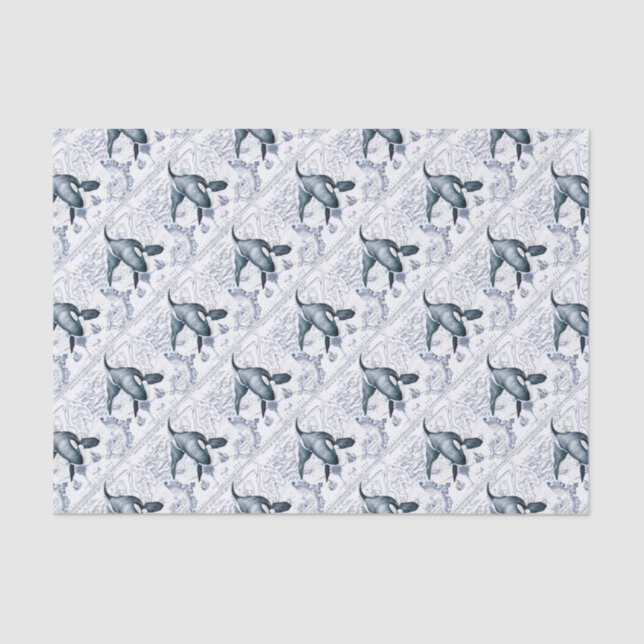 Papel De Seda Orca Map Blue (Frente )