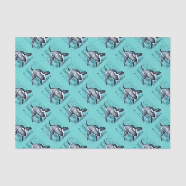 Papel De Seda Orca Map Teal (Frente )