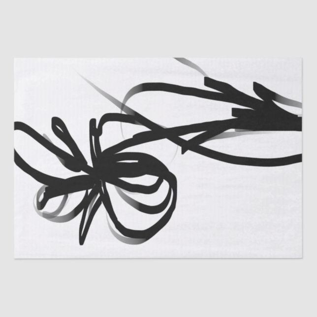 Papel De Seda Orchid Blanc: Abstrato branco e preto (Frente )