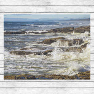 Papel De Seda Oregon Coast Waves Rocks and Seafoam in Yachats