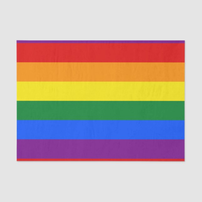 Papel De Seda Orgulho gay LGBT 6 - Bandeira Arco-íris com Faixa  (Frente )
