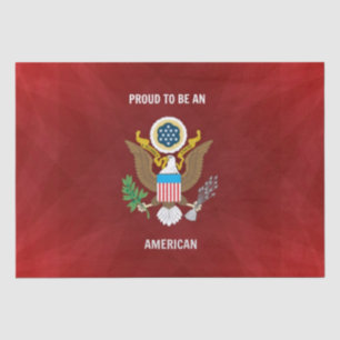 Papel De Seda "Orgulhoso de ser americano", vermelho, branco e a