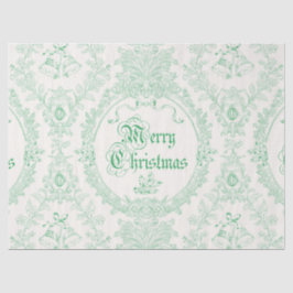 Papel De Seda Ornamentado Clássico Vintage Feliz Toile Verde de 