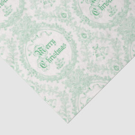 Papel De Seda Ornamentado Clássico Vintage Feliz Toile Verde de 