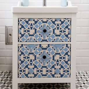 Papel De Seda Ornamentado Damask Clássico Marroquino Azul E Bran