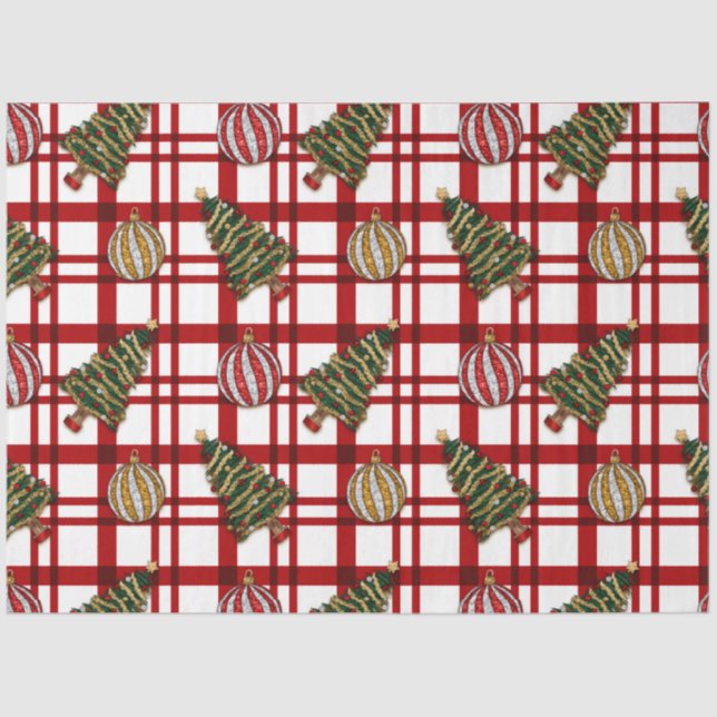 Papel De Seda Ornamentos das Árvores de Natal Dourados Natal Pra (Frente )