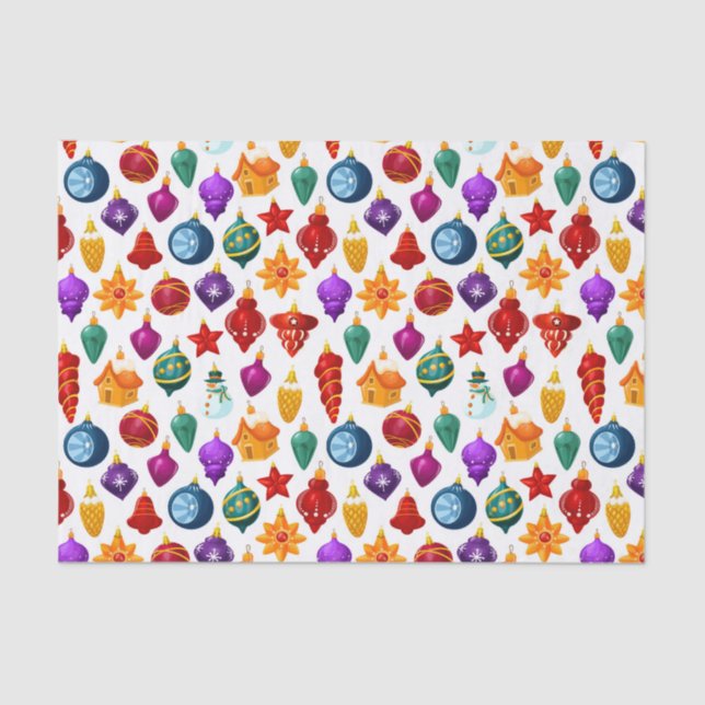 Papel De Seda Ornamentos de Árvore de Natal (Frente )