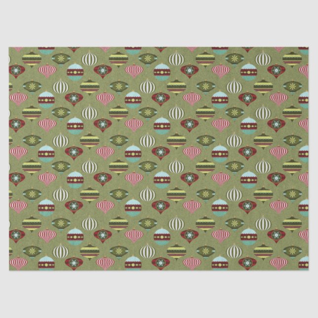 Papel De Seda Ornamentos de Árvore de Natal Retroativos na Desvi (Frente )