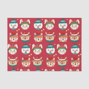 Papel De Seda Ornamentos de Cartoons de Natal