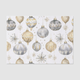 Papel De Seda Ornamentos Dourados de Natal Negro