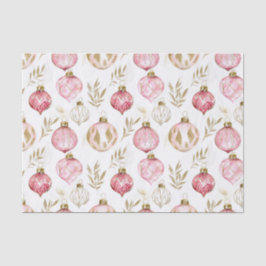 Papel De Seda Ornamentos Dourados de Natal Rosa