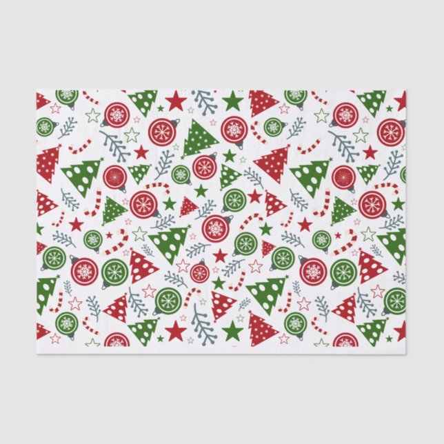 Papel De Seda Ornamentos e Árvores (Frente )