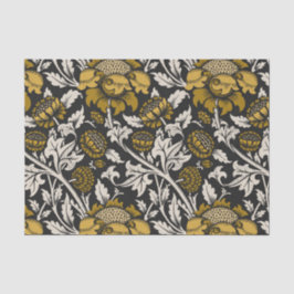 Papel De Seda Ornate floral pattern with large gold flowers 
