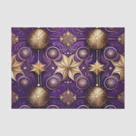 PAPEL DE SEDA ORNATE PURPLE & GOLD CHRISTMAS FLOURISHES