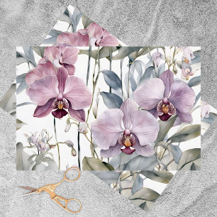 Papel De Seda Orquídea Elegante Floresce em Rosa Suave e Lavanda
