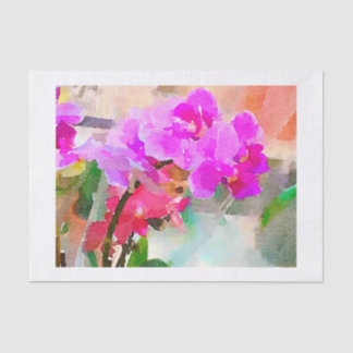 Papel De Seda Orquídeas da aguarela