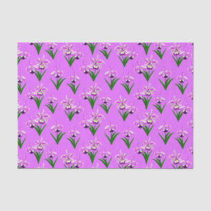 Papel De Seda Orquídeas Selvagens - Orquídeas Roxas Leves e Folh