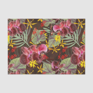 Papel De Seda Orquídeas vermelhas.