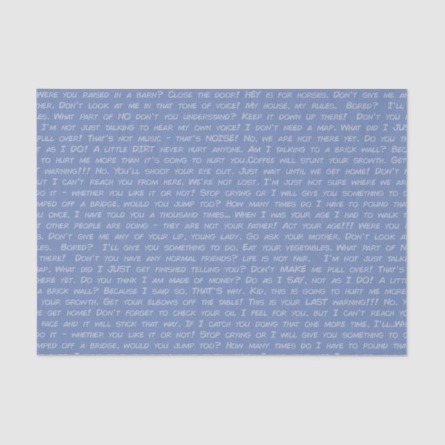 Papel De Seda Os pais dizem "dadismos" (Frente )