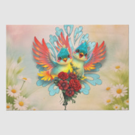 Papel De Seda Os pássaros bonitos de bom humor