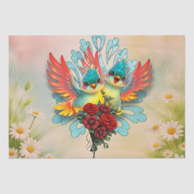 Papel De Seda Os pássaros bonitos de bom humor (Frente )