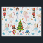 Papel De Seda Os personagens do pregador Clara Winter Christmas<br><div class="desc">O belo design de feriado de balé está centrado na produção do Nutcracker. Esta design apresenta personagens famosos como Clara, o Craqueador Noz, um soldado de brinquedo, o Rei do Mouse, a Rainha da Neve e a Fada de Açúcar. Outras cores e tons de pele estão disponíveis para as bailarinas....</div>