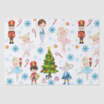 Papel De Seda Os personagens do pregador Clara Winter Christmas<br><div class="desc">O belo design de feriado de balé está centrado na produção do Nutcracker. Esta design apresenta personagens famosos como Clara, o Craqueador Noz, um soldado de brinquedo, o Rei do Mouse, a Rainha da Neve e a Fada de Açúcar. Outras cores e tons de pele estão disponíveis para as bailarinas....</div>