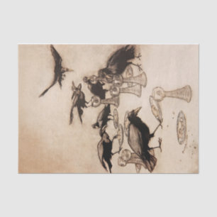 Papel De Seda “Os Sete Corvos” Aquarela de Arthur Rackham