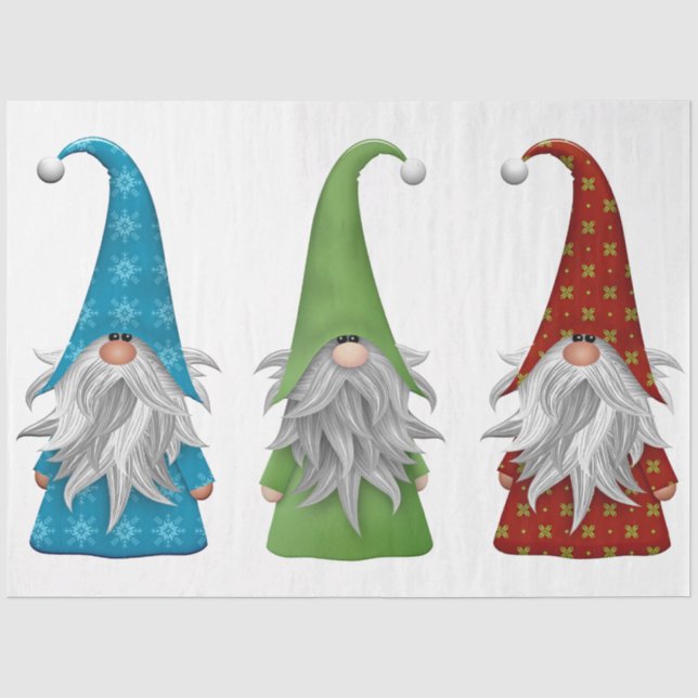 Papel De Seda Os Três Gnomos de Natal (Frente )