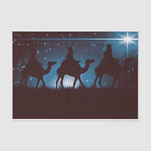 Papel De Seda Os Três Sábios Seguindo a Estrela (Frente )