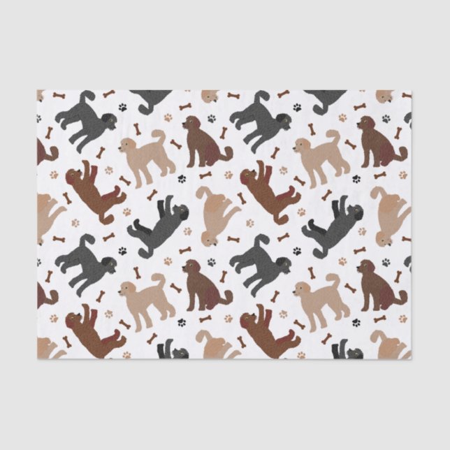Papel De Seda Ossos e patas do Labradoodle (Frente )