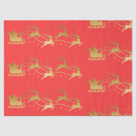 Papel De Seda Ouro ALEGRE no Natal Vermelho