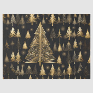 Papel De Seda Ouro Árvores de Natal Envolvendo Artesanato de Dec