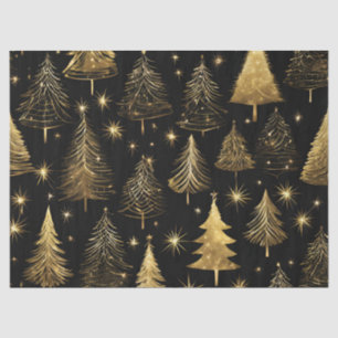 Papel De Seda Ouro Árvores de Natal Envolvendo Artesanato de Dec