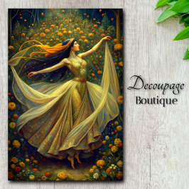 Papel De Seda Ouro de Encantador de Jardim - Desanexação de Danç