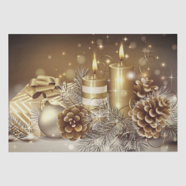 Papel De Seda Ouro de Natal  (Frente )