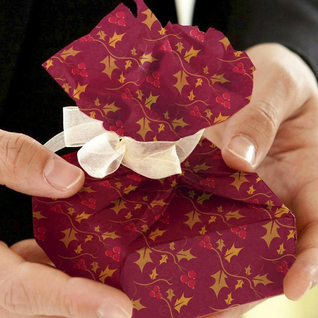 Papel De Seda Ouro de Natal, sagrada e vermelha, em vermelho pro (Criador carregado)