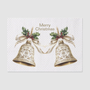 Papel De Seda Ouro de Natal Shiny Stars Green Folhas