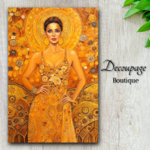Ouro Deusa Art Nouveau Splendor Decoupage