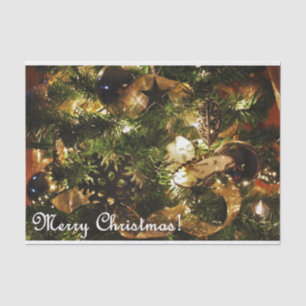 Papel De Seda Ouro Feliz Natal