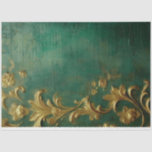 Papel De Seda Ouro fino, ornamento barroco esmeralda, vinheta ve<br><div class="desc">Parece que você descobriu uma peça verdadeiramente refinada com o falso papel de ornamento barroco e esmeralda verde-vintage para a desvinculação. Este estilo antigo de ornamento barroco, inspirado pela natureza, promete infundir seu espaço com sofisticação e charme. A intrincada matiz verde e esmagadora do design faz dela uma escolha perfeita...</div>