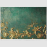 Ouro fino, ornamento barroco esmeralda, vinheta ve