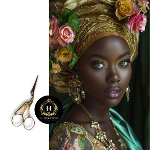 Papel De Seda Ouro Floral Coroa Retrato Regal Dissociação