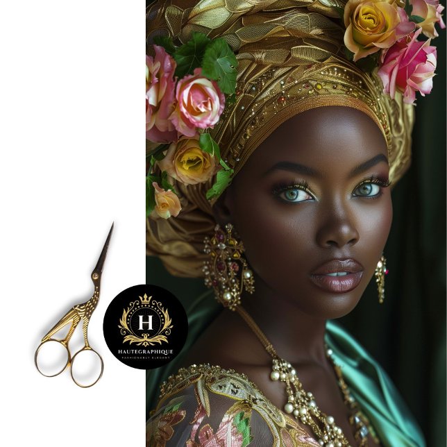 Papel De Seda Ouro Floral Coroa Retrato Regal Dissociação (Criador carregado)