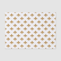 Ouro Fosco Fleur-de-lis em Branco
