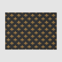 Ouro Fosco Fleur-de-lis em Preto
