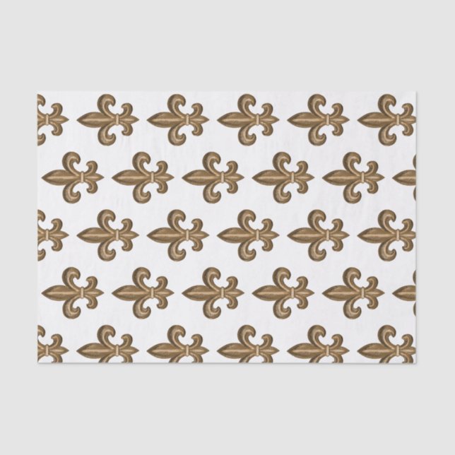 Papel De Seda Ouro francês Fleur de Lis Crest (Frente )