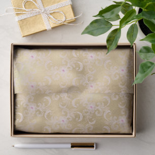 Papel De Seda Ouro Glam Bonito Rosa Floral Renda Chuveiro Nupcia